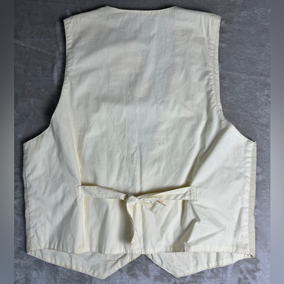 Vintage‎ Red Rover Beaded Western Vest Size Small Neutral Cream Tan - Picture 5 of 11